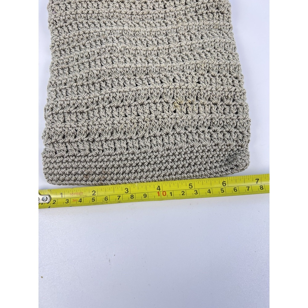 Northern Reflections Crochet Woven Crossbody Bag Purse Rayon Beige Boho Vintage - Picture 6 of 9
